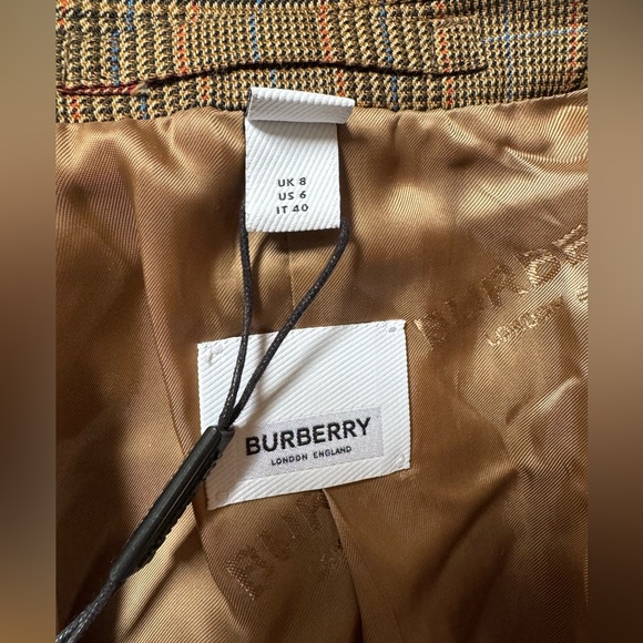 Burberry knitted sleeve houndstooth tailored wool jacket - Picture 8 of 14